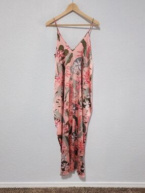Van Winkle Co Women's Tank Maxi Nightgown Floral Romantic Side Pocket Medium NWT